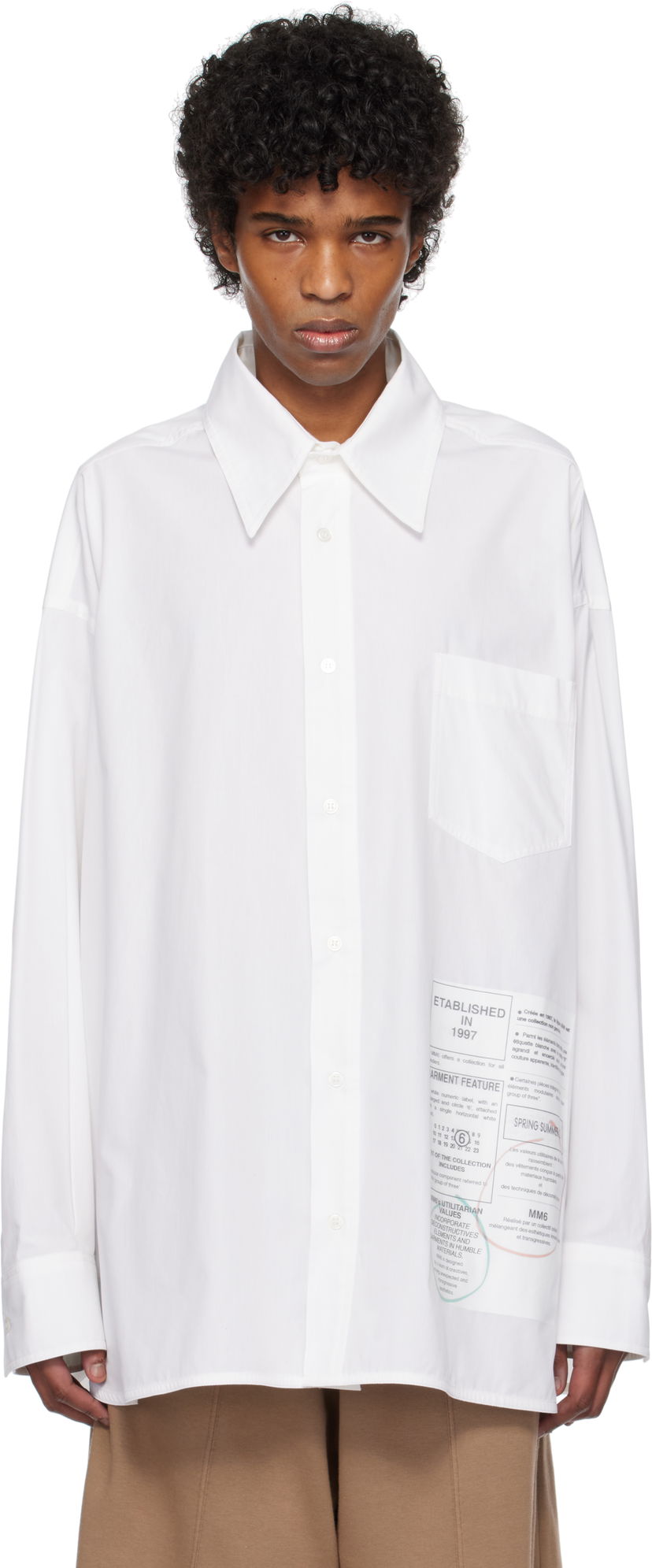 Srajce Maison Margiela MM6 Maison Margiela Newspaper Print Shirt Bela | SH0DT0027 M35152