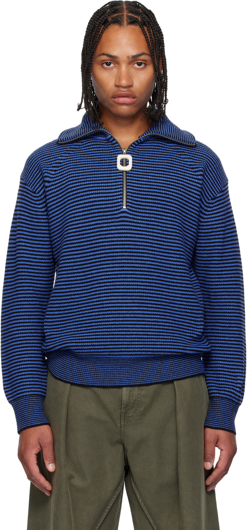 Pleteni pulover JW Anderson JW Anderson Half Zip Sweater Večbarvna | KW1285-YN0408
