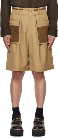Feng Chen Wang Deconstructed Patchwork Shorts