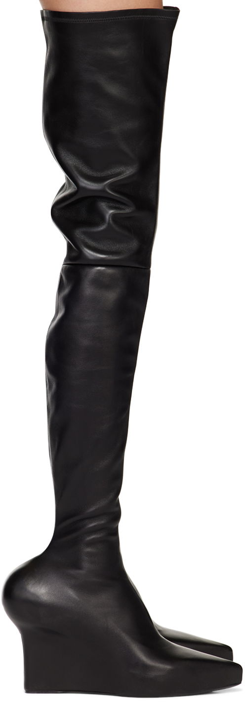 Superge in čevlji Givenchy Givenchy Pointed Wedge Over-the-Knee Boots Črna | BE702DE1J5001