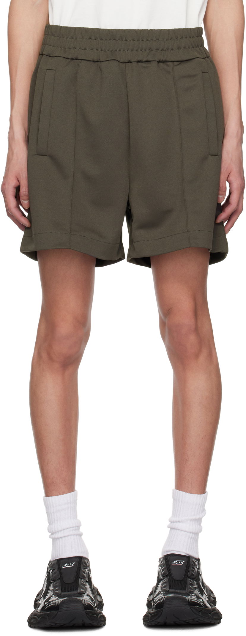 Kratke hlače Palm Angels Palm Angels Curved Logo Shorts Zelena | PMCL008S25FAB0011303