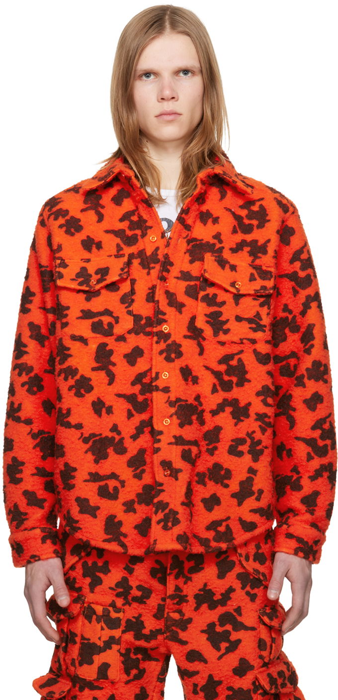 Srajce ERL ERL Printed Fleece Shirt Oranžna | ERL07B023