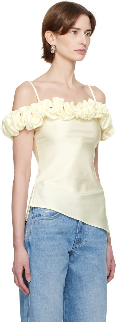 Majica brez rokavov Coperni Coperni Ruffle Camisole Top Črna | COPT79F5001, 4