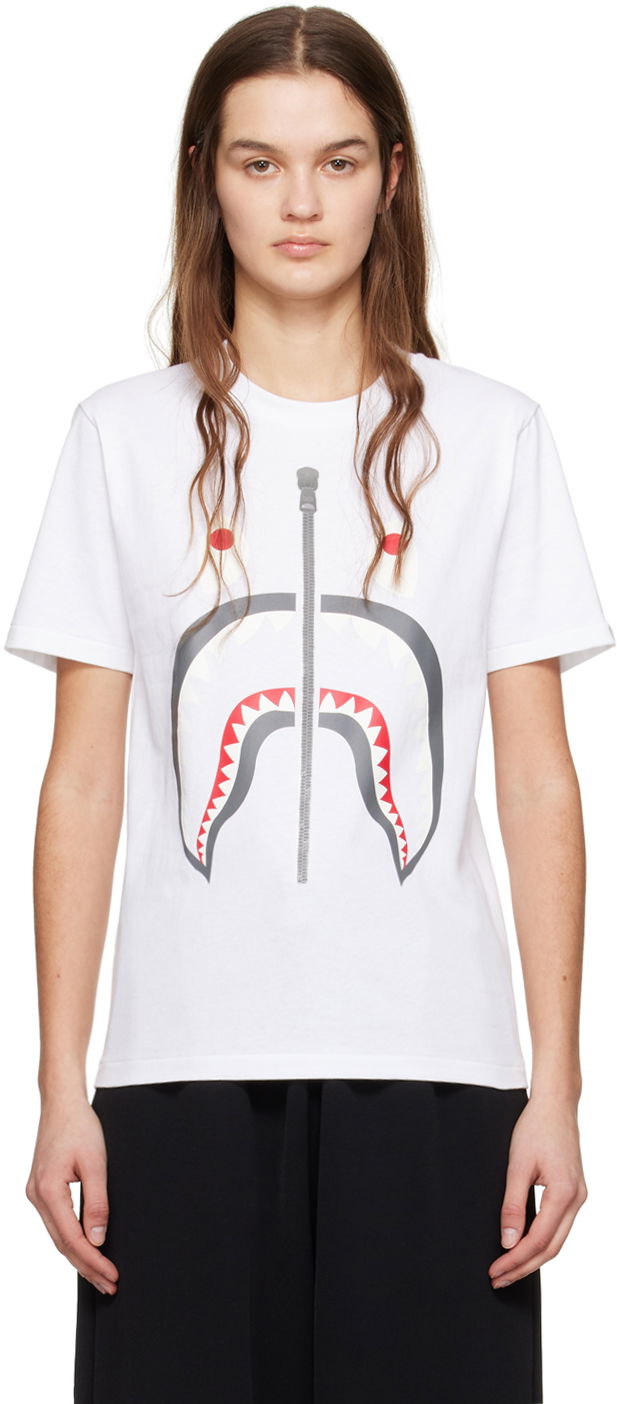 Majica BAPE Shark T-Shirt Bela | 001TEK302003L