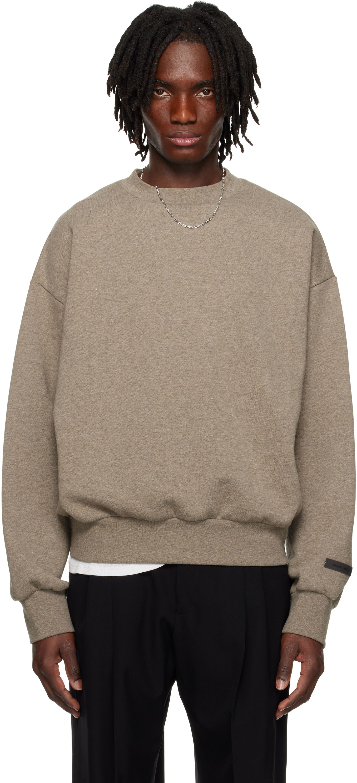 Pleteni pulover Fear of God Fear of God ESSENTIALS Classic Crewneck Sweatshirt Siva | 192AS252041F, 0