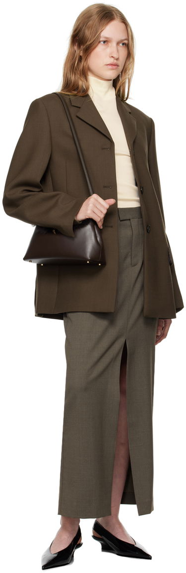 Torbica TOTEME Shearling T-Lock Clutch Bag Rjava | 244-WAL0055-LE0084, 3