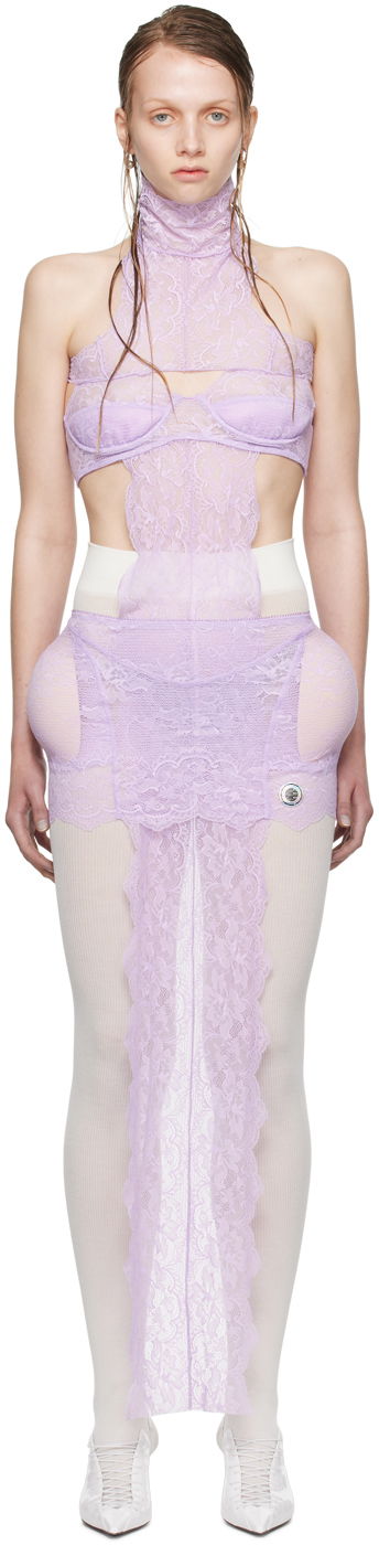 Obleke Jean Paul Gaultier Jean Paul Gaultier Shayne Oliver Edition Lace Minidress Lila | 24/27-F-RO167P-C047-29, 0