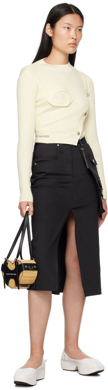 Pleteni pulover Feng Chen Wang Feng Chen Wang Ribbed Asymmetrical Sweater Bež | FWF16KT02, 3