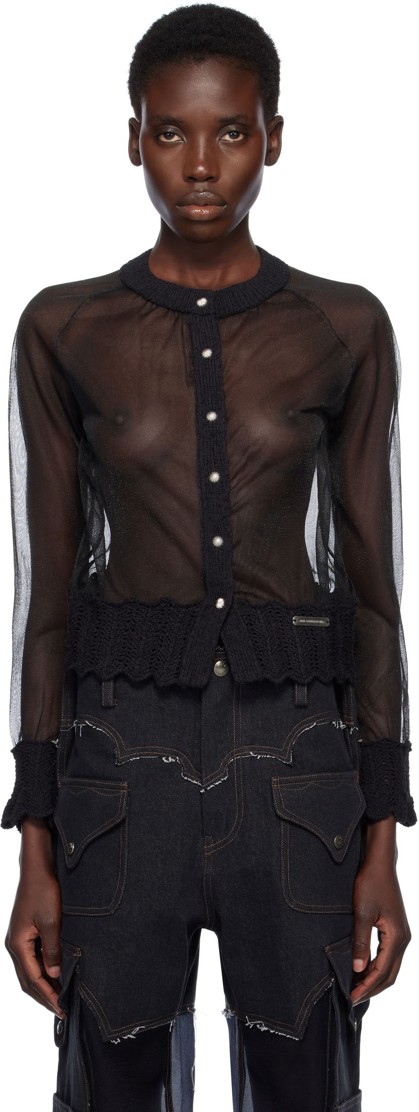 Pleteni pulover Andersson Bell Andersson Bell Sheer Knit Cardigan Črna | atb1327w