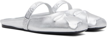 Oblačila Marni Marni Leather Little Bow Sabot Slippers Kovinski | SBMS010400 PR695, 3