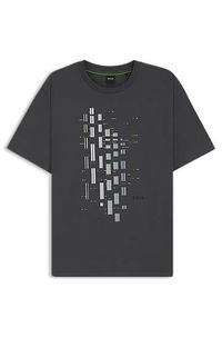 Stretch Cotton Tee with Geometric Print