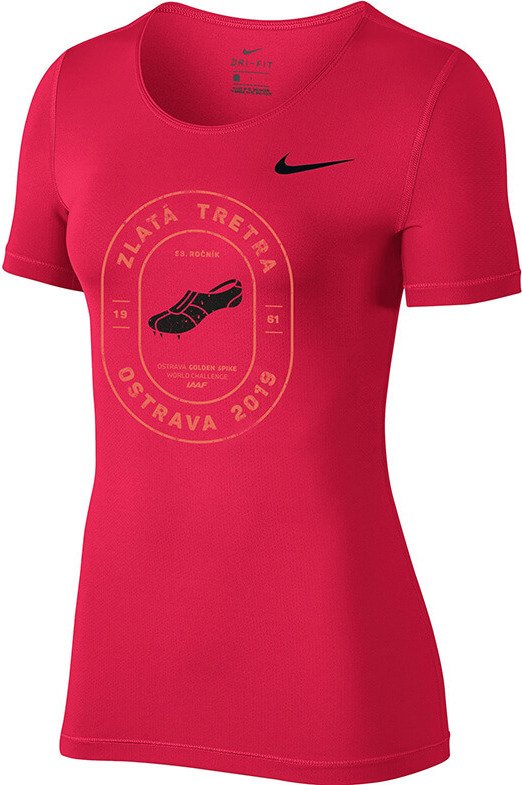 Majica Nike Pro Top SS All Over Mesh T-Shirt Rdeča | 889540-617-zt