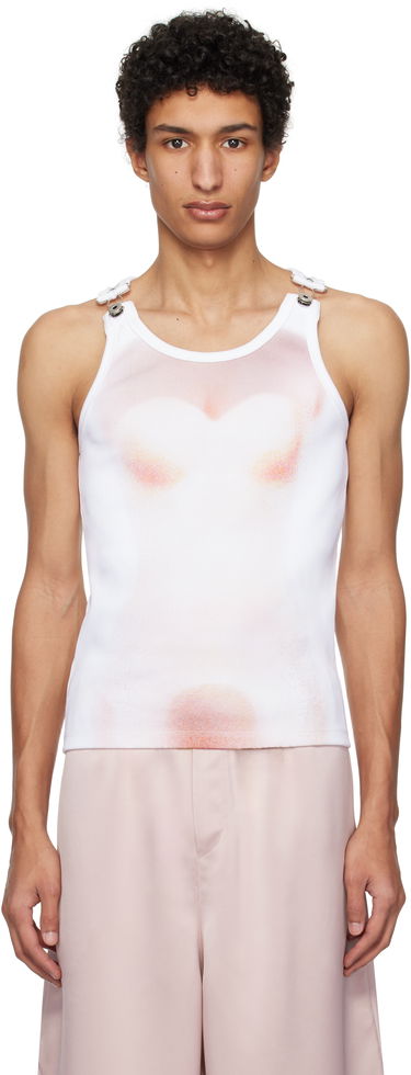 Majica brez rokavov Jean Paul Gaultier Jean Paul Gaultier 'Le Classique' Print Tank Top Bela | 25/33-F-DB050-J580-0120, 0