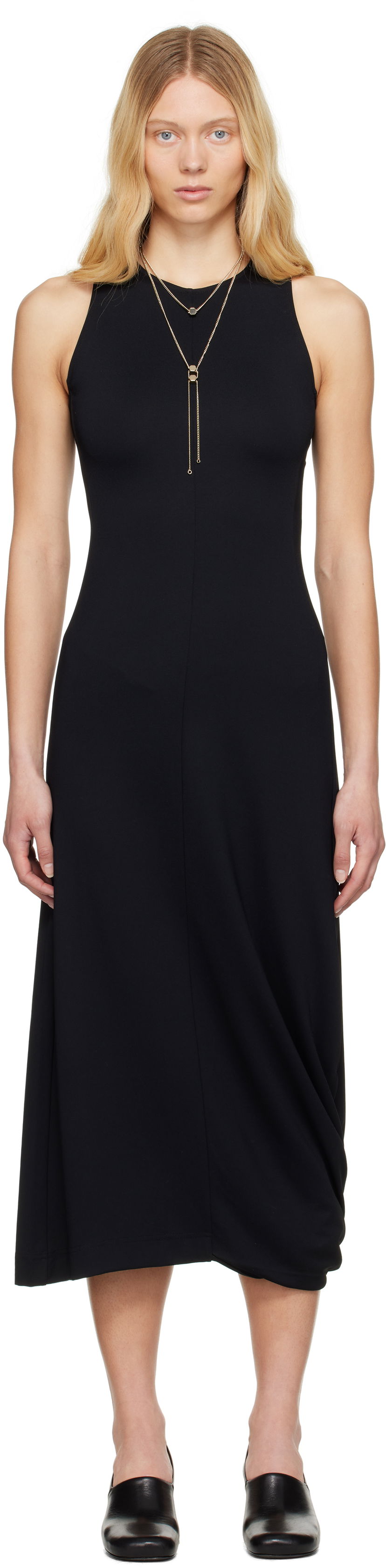 Obleke LEMAIRE Lemaire Twisted Hem Midi Dress Črna | DR1106 LJ1034