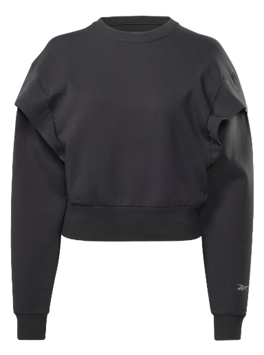 Pulover Reebok DreamBlend Cotton Mid-Layer Sweatshirt Črna | HS7810