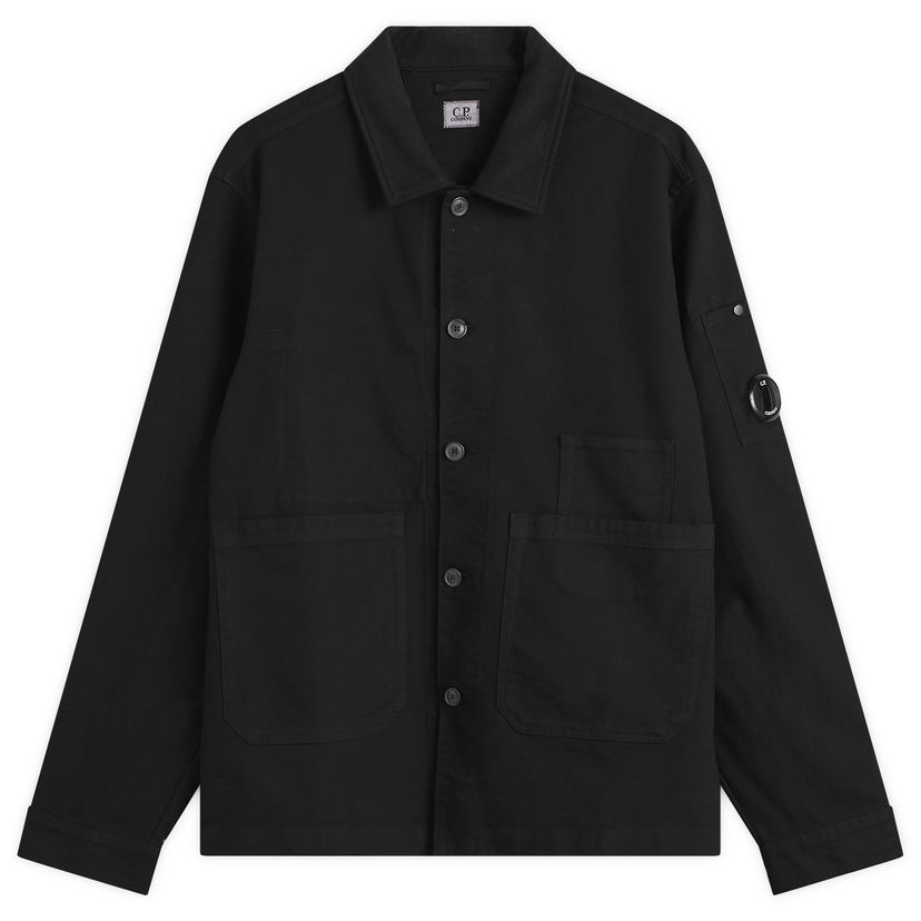 Jakna C.P. Company Double Satin Lens Overshirt Črna | 19CMOS286A-110471G-999