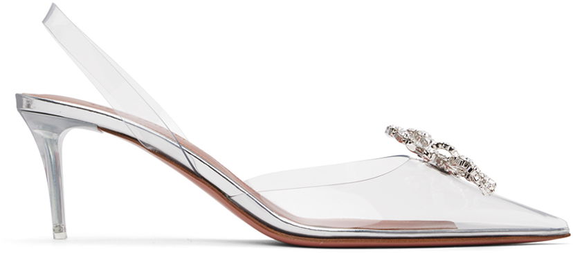 Superge in čevlji Amina Muaddi Rosie Glass Slingback Pumps Bela | ROSIE GLASS SLING 60 CL PVC