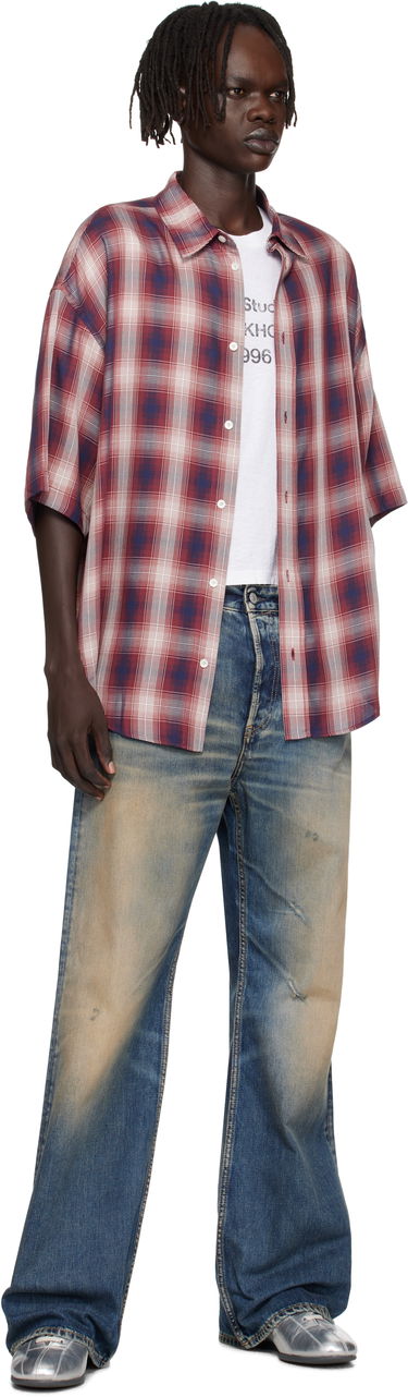 Srajce Acne Studios Acne Studios Checked Button-Up Shirt Rdeča | CB0116-, 3