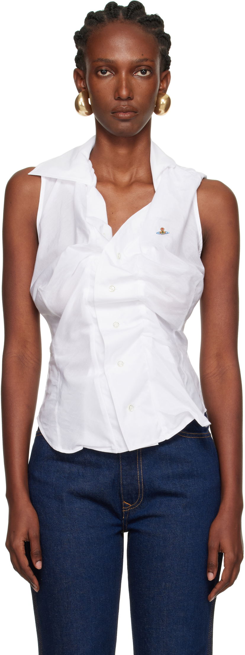 Srajce Vivienne Westwood Vivienne Westwood Drunken Sleeveless Shirt Bela | 15010067-W012U-
