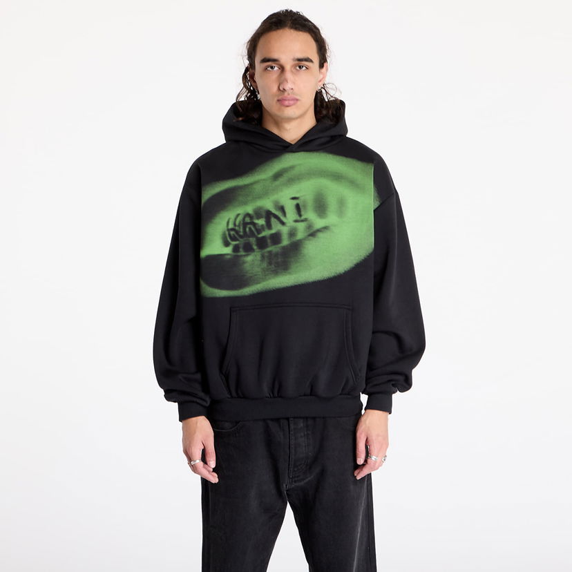 Pulover Karl Kani Sweatshirt Retro Kani Grillz OS Hoodie Black/ Green S Črna | 60210108