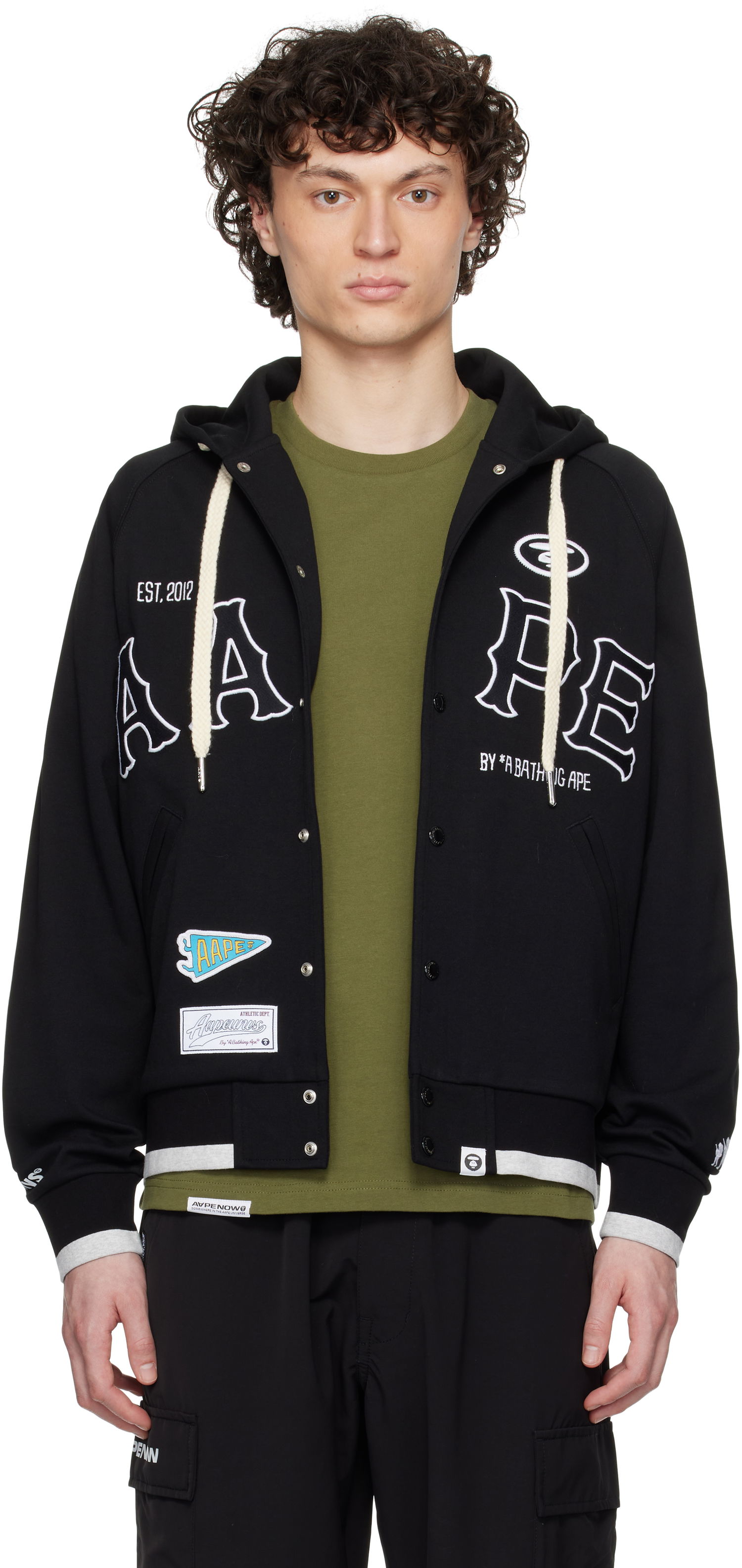 Bomber jakna AAPE by A Bathing Ape AAPE by A Bathing Ape Main Zip Up Hooded Jacket Črna | AAPSWMC323XXNBKX, 0