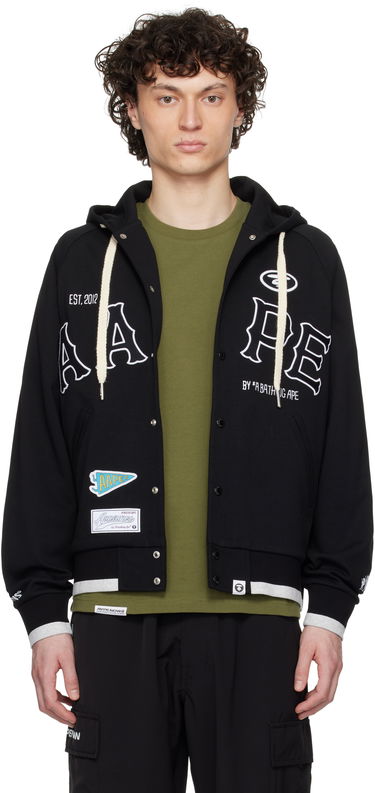 Bomber jakna AAPE by A Bathing Ape AAPE by A Bathing Ape Main Zip Up Hooded Jacket Črna | AAPSWMC323XXNBKX, 0