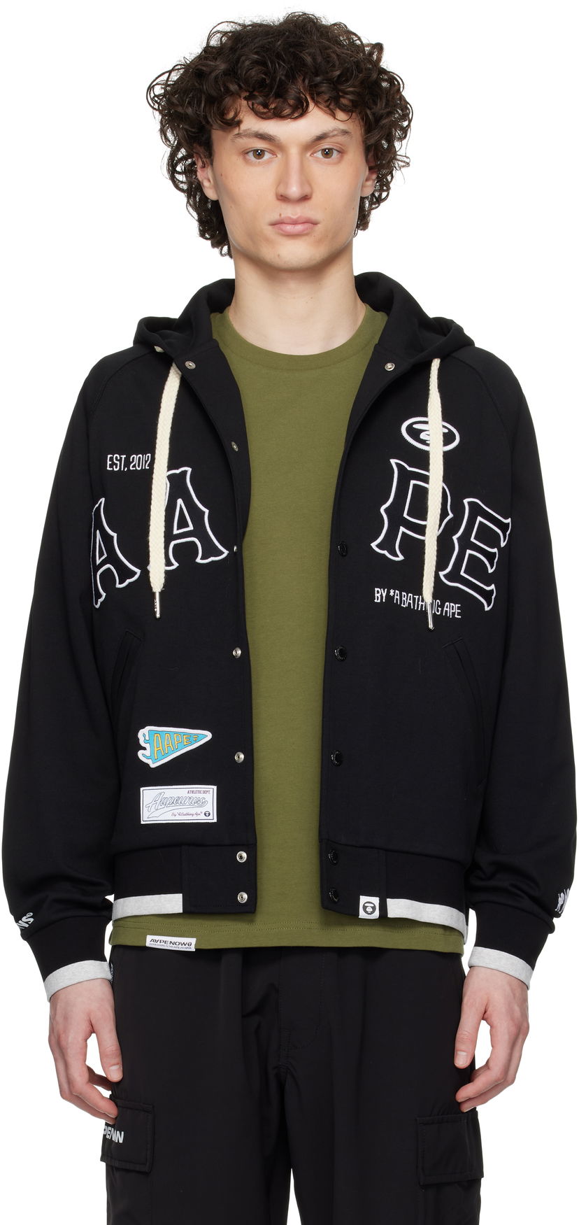Bomber jakna AAPE by A Bathing Ape AAPE by A Bathing Ape Main Zip Up Hooded Jacket Črna | AAPSWMC323XXNBKX