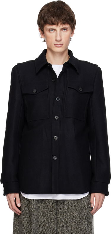 Srajce Dries Van Noten Constructed Wool Overshirt Črna | 252-020765-2216, 0