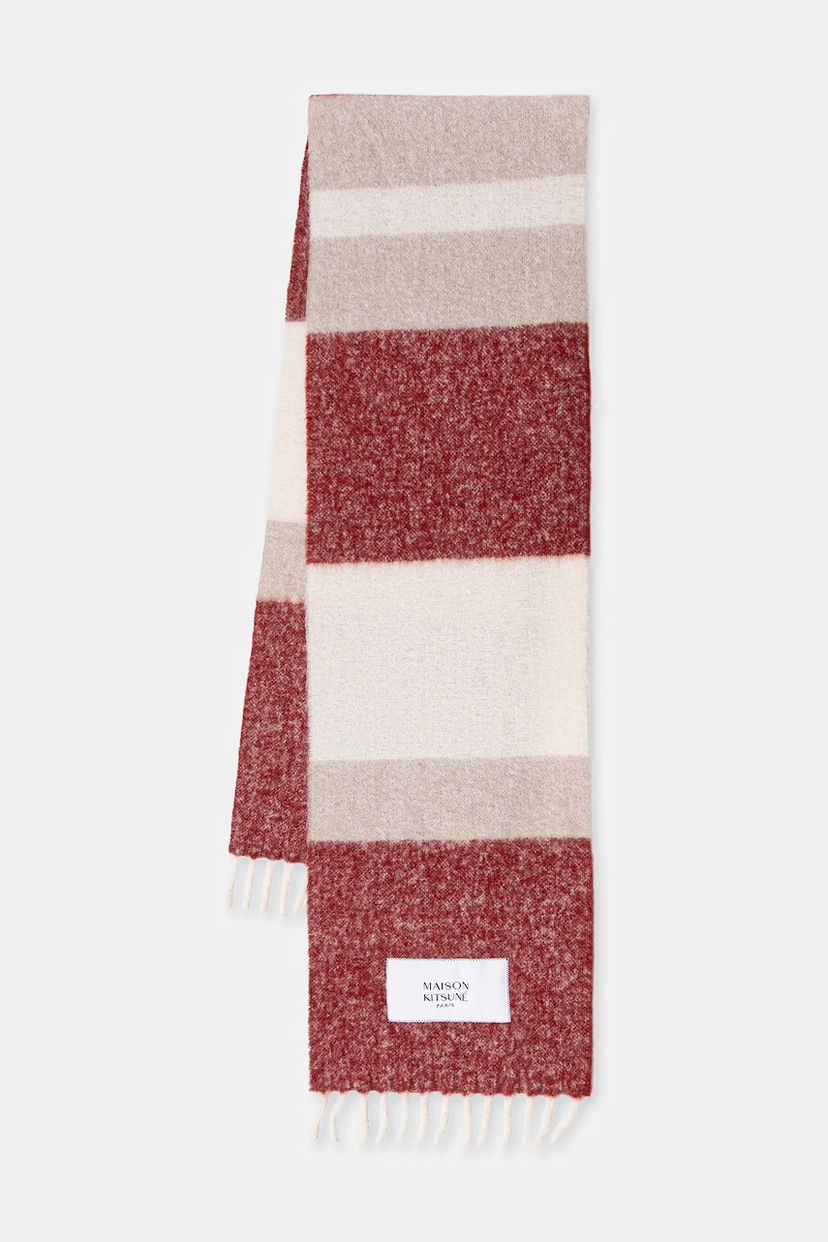 Šala MAISON KITSUNÉ Alpaca Striped Scarf Večbarvna | PM06203WA0022
