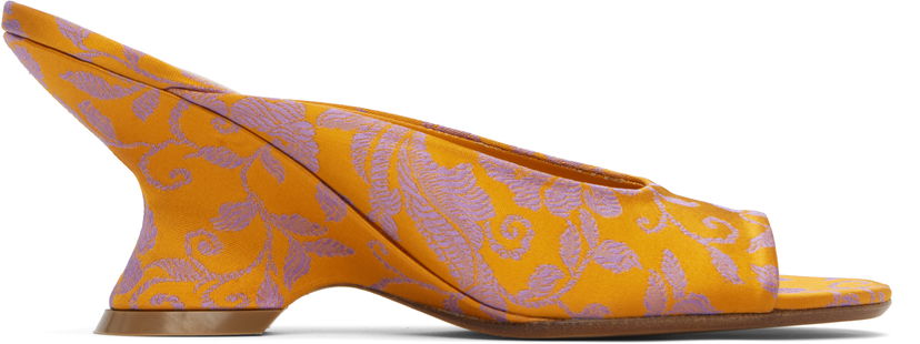 Nega čevljev Dries Van Noten Dries Van Noten Open-Toe Jacquard Mules Oranžna | WS251-1561-730