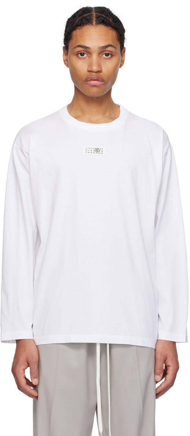 Majica Maison Margiela MM6 Numeric Signature T-Shirt Bela | SH0GC0007 S24312