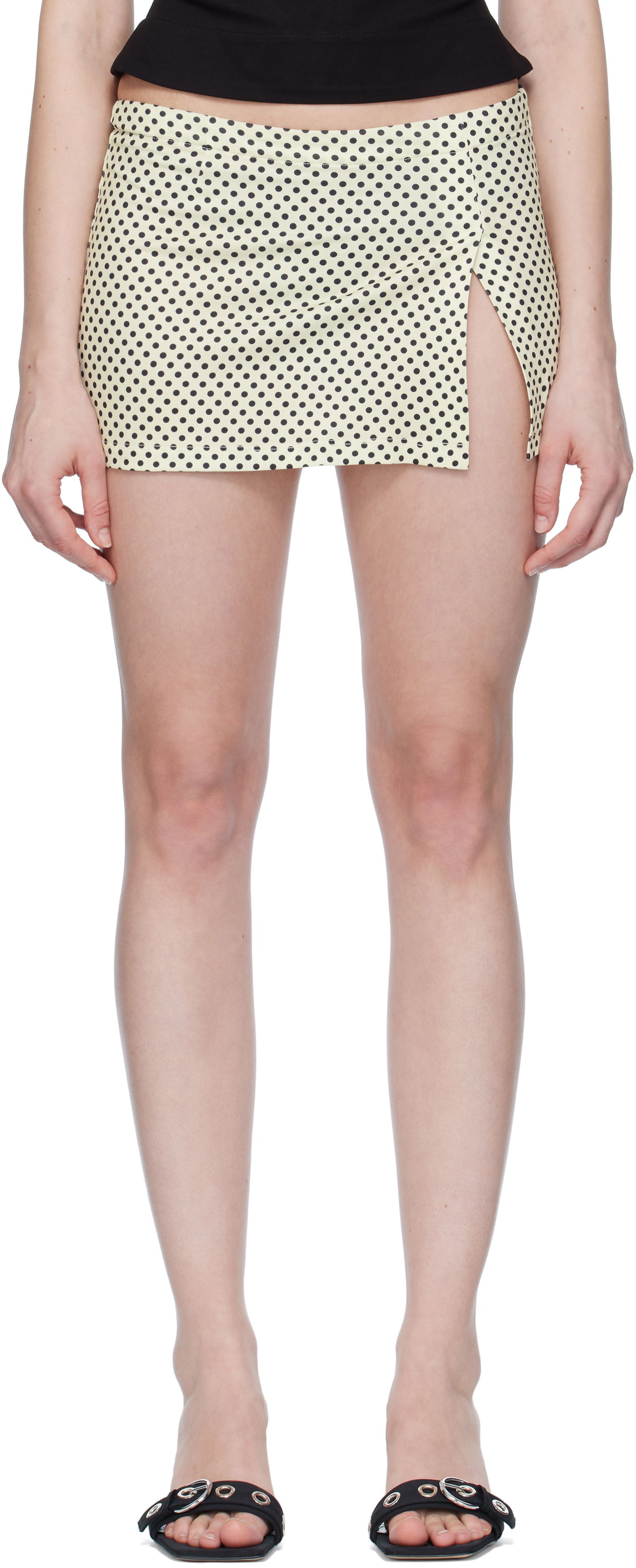 Krila Miaou Miaou Micro Miniskirt with Polka Dots Rumena | 4012VISBNP, 0
