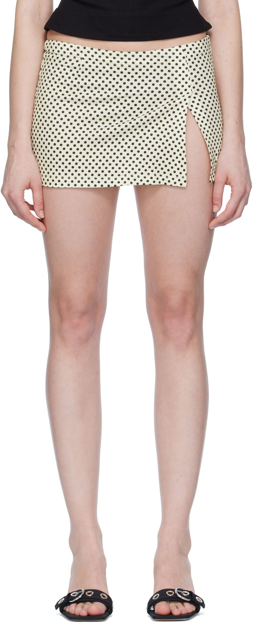 Krila Miaou Miaou Micro Miniskirt with Polka Dots Rumena | 4012VISBNP