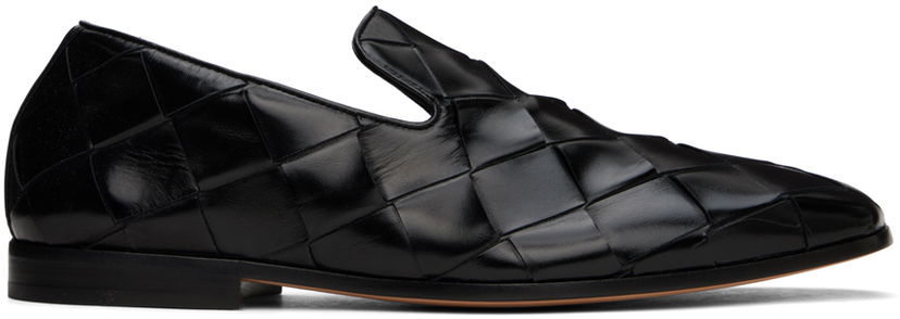 Oblačila Bottega Veneta Bottega Veneta Roma Woven Leather Loafers Črna | 775293V3H90
