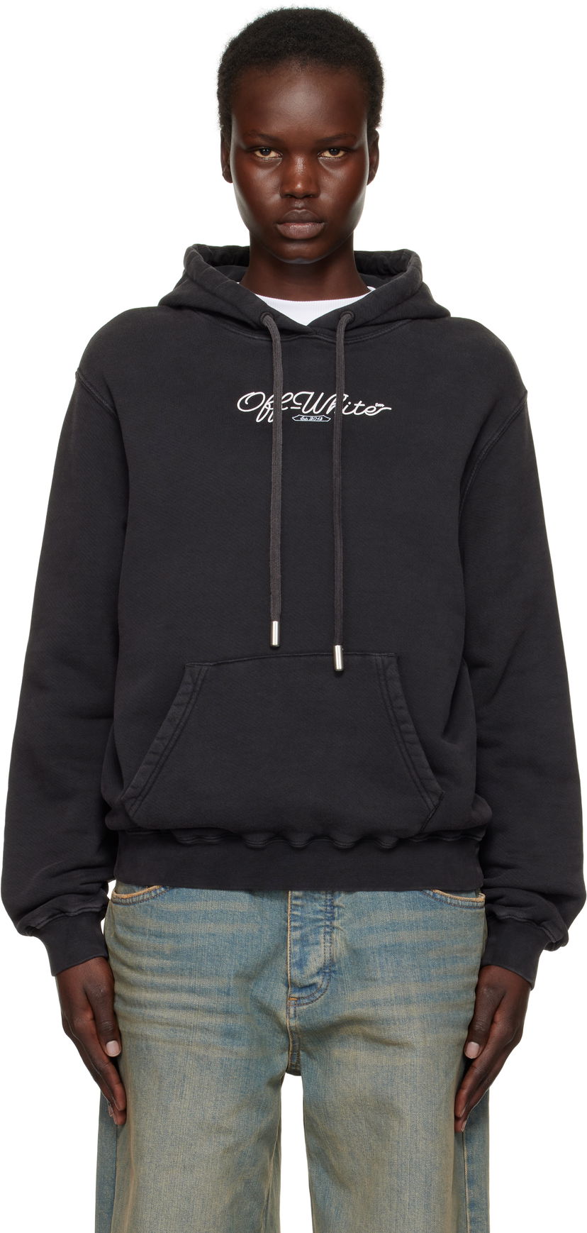Pulover Off-White Off-White Scissor Arrow Hoodie Črna | OWBB064S25FLE0030701