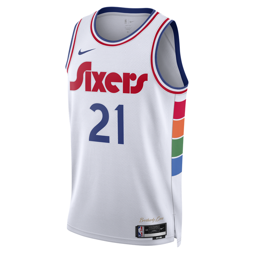 Dres Nike Dri-FIT NBA Swingman Joel Embiid Philadelphia 76ers City Edition 2024/25 Bela | FQ4355-101
