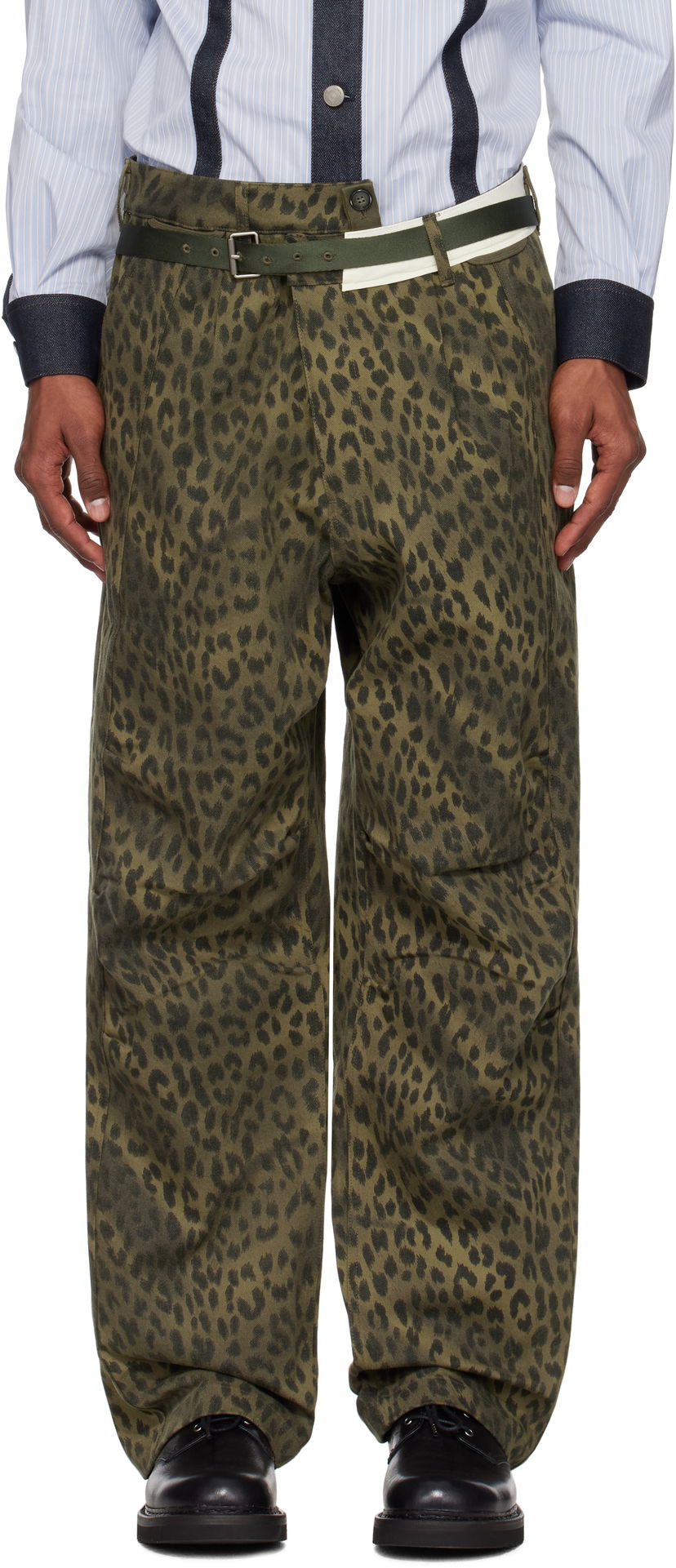 Kavbojke Andersson Bell Andersson Bell Leopard Cross-Over Wide Leg Jeans Zelena | apa803u