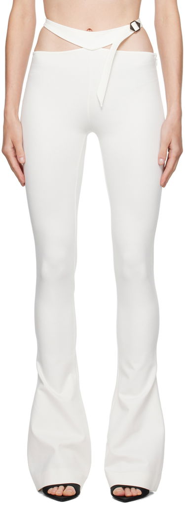 Hlače The Attico Attico Pin-Buckle Flare Pants Bela | 241WCP166 RY02, 0