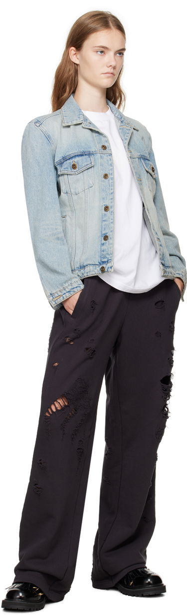 Trenirka We11done We11done Distressed Sweatpants Črna | WD-TA2-24-728-U-BK, 3
