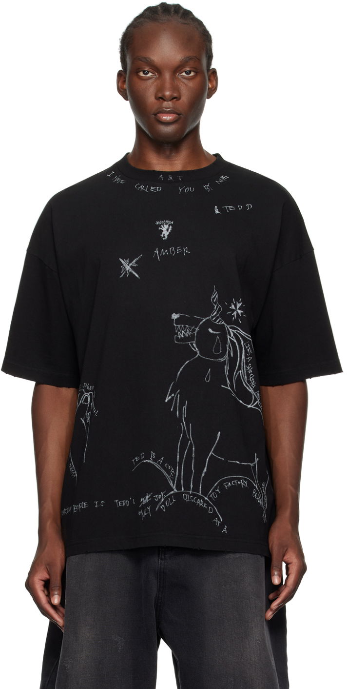 Majica We11done Graphic T-Shirt Črna | WD-TT2-24-755-U-BK