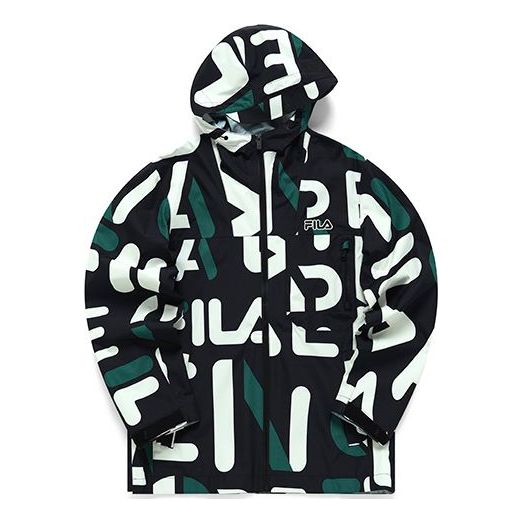 Vetrovka FILA FILA Full Print Casual Hooded Jacket Črna | F11M219707F-ZA