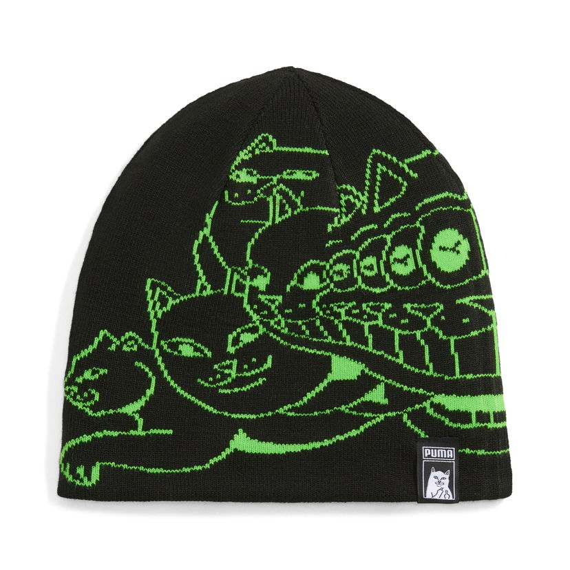 Beanie Puma PUMA x RIPNDIP Knitted Beanie with Graphic Print Črna | 026596_01