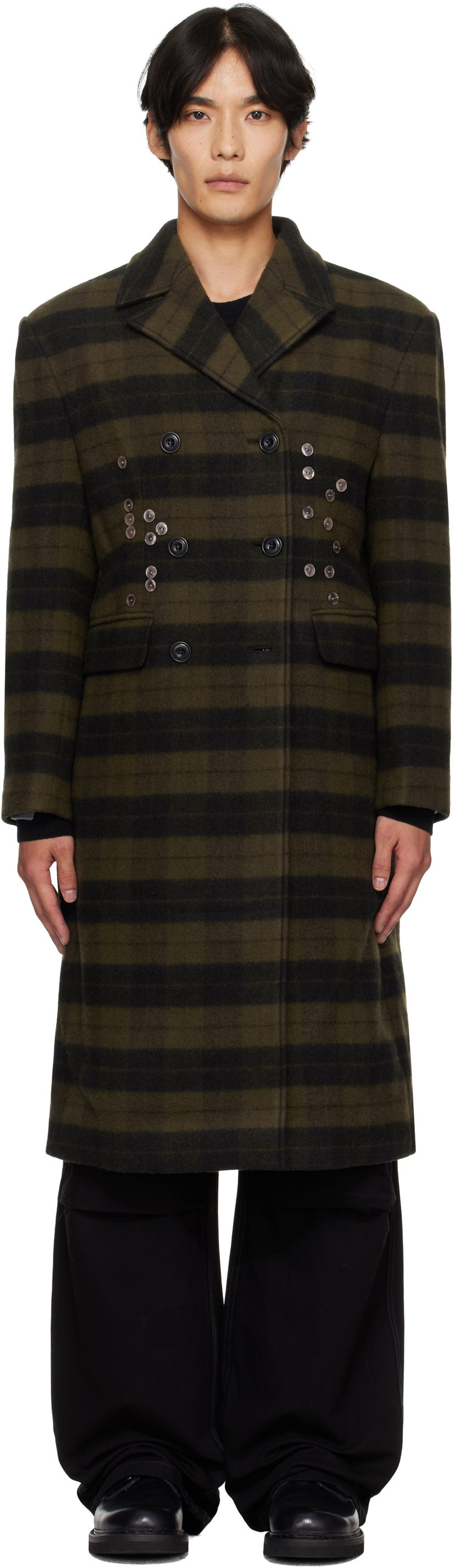 Plašči Andersson Bell Andersson Bell Lacie Check Button Coat Zelena | awa726w