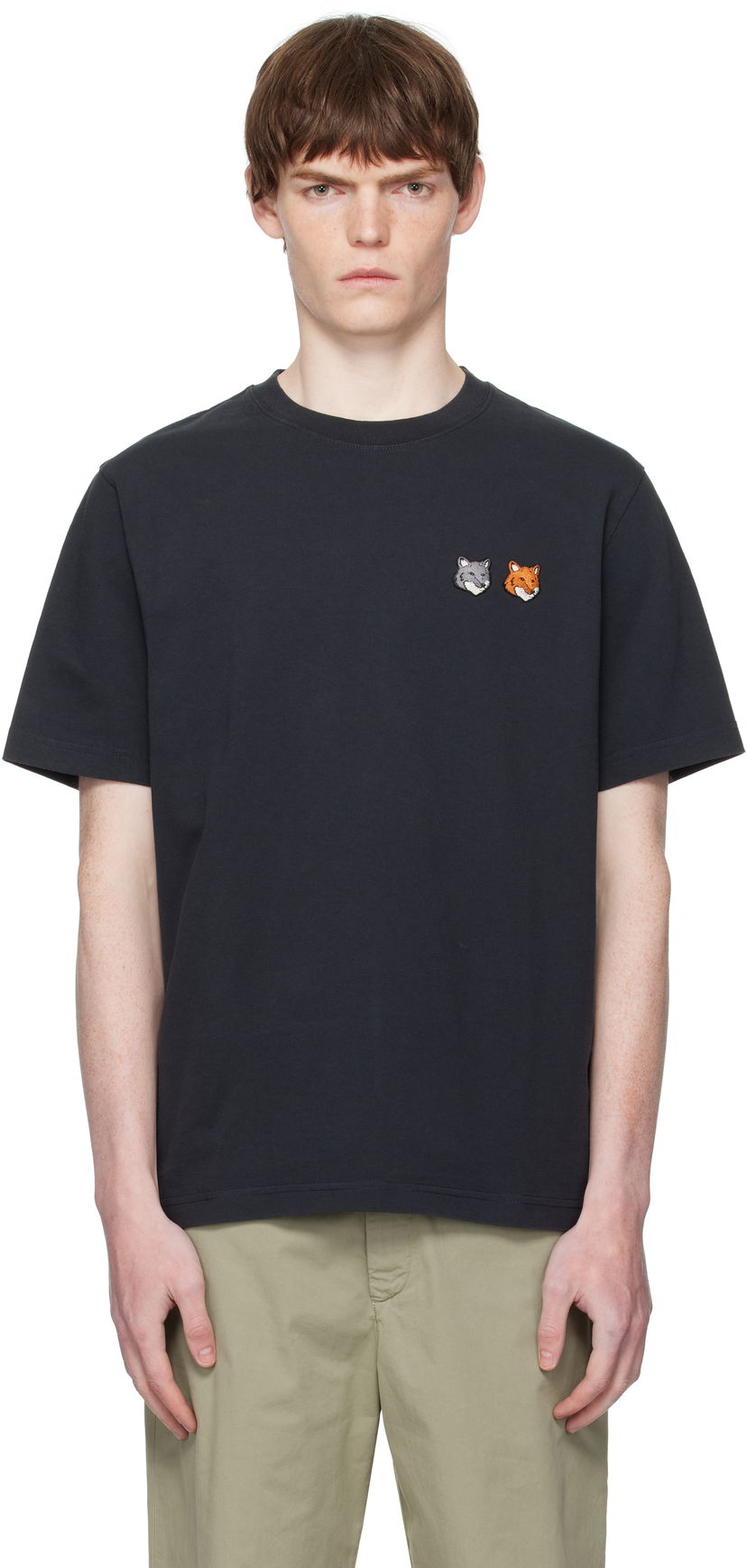 Majica MAISON KITSUNÉ Maison Kitsuné Double Fox Head Comfort T-Shirt Črna | OM011CFKJ0118