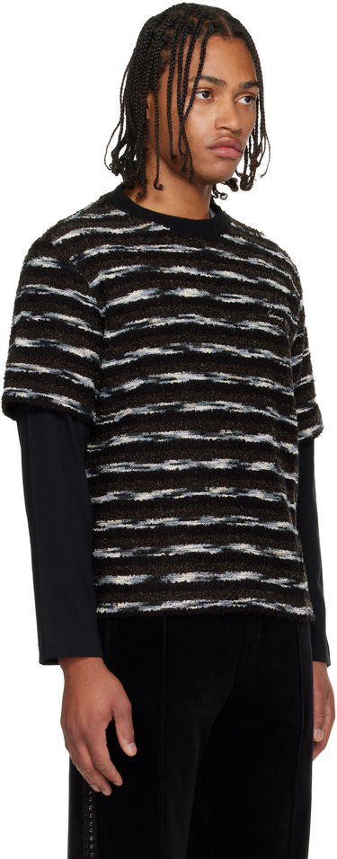 Pleteni pulover Andersson Bell Textured Striped Short-Sleeve Layered Sweater Večbarvna | atb1373u, 4