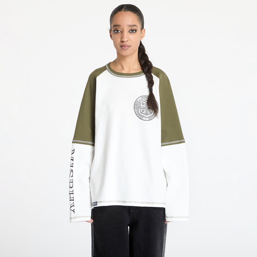Pleteni pulover MISBHV MISBHV Varsity 70s Longsleeve T-Shirt Bela | 250M159