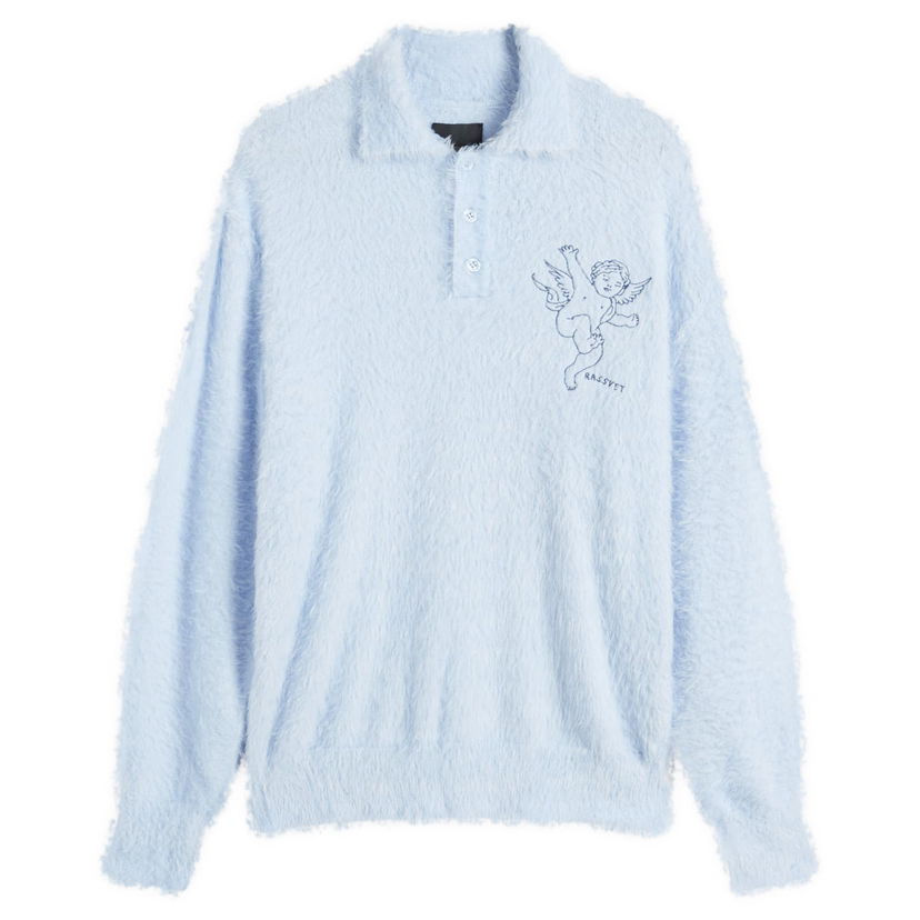 Pleteni pulover PACCBET Angel Mohair Polo Knit Modra | PACC15N003-BLU