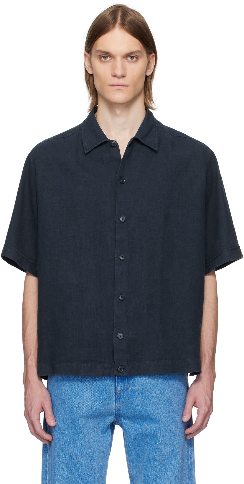 Srajce BOSS BOSS Linen Resort Shirt Mornarica | 50538880