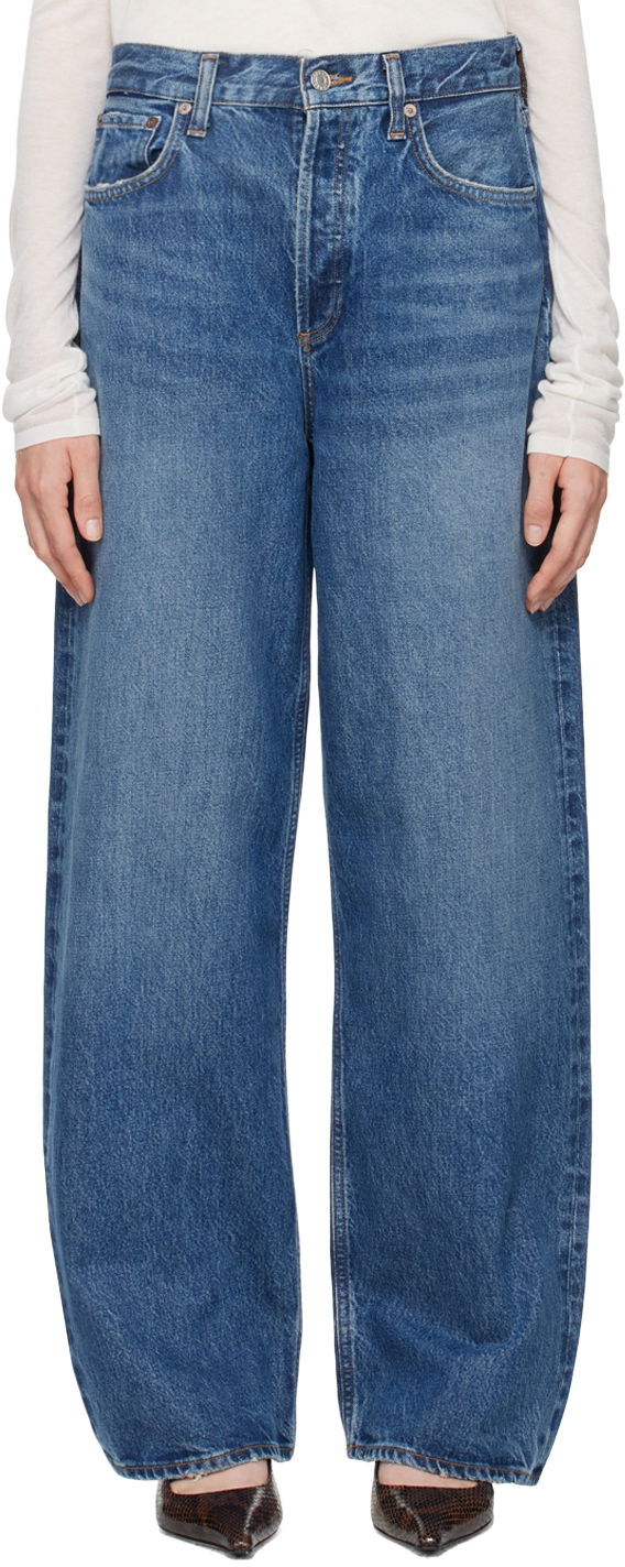 Kavbojke AGOLDE Low Slung Baggy Jeans Modra | A9079B-1535