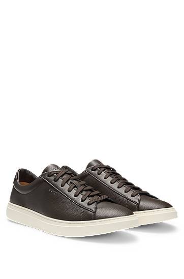 Oblačila in dodatki BOSS Grained-Leather Rubber Sole Rjava | 50548716